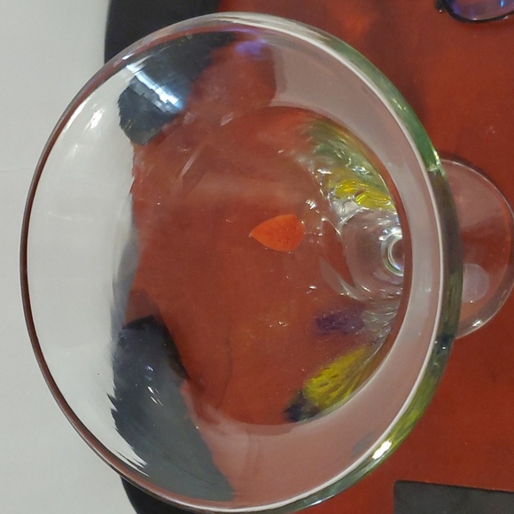 Dansk Burchetta Multicolored Leaves Flared Footed Handblown Art Glass Vase 10" - Picture 3 of 5